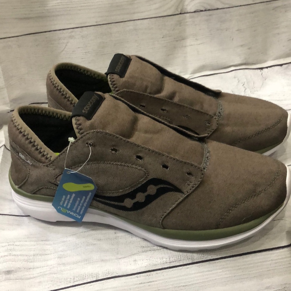 Men’s 8.5 saucony shoes new with tag no laces
